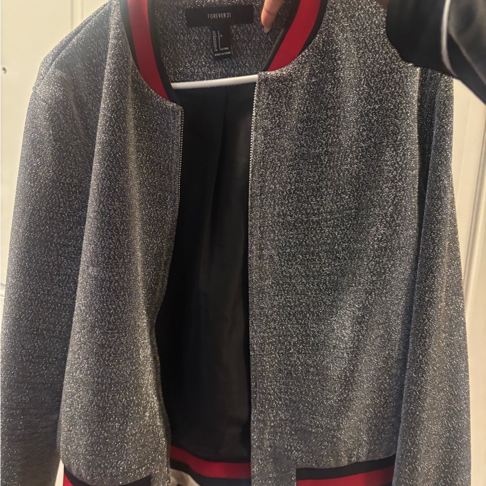 Forever 21 Gray and Red Women's Jacket